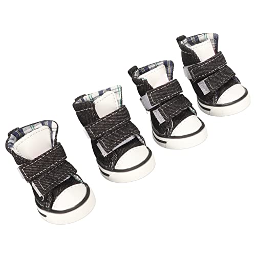 4pcs Haustierhundschuhe, Welpen -Leinwandschuhe, atmungsaktive Saisons Pet Sport Non Slip Canvas -Stiefel für kleine Hunde für kleine Hunde und Gehen im Freien (Typ 5 (8,3 x 8,3 x 3,5 Zoll)) von WOHPNLE