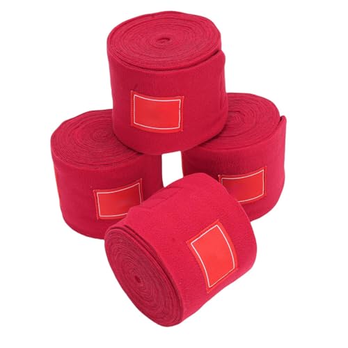 4pcs Polo Bein Wraps, 10 cm breites Polyester Polo -Wraps Schutzbein Wraps für Reitausbildung, Rennen und tägliche Verwendung (Rot) von WOHPNLE