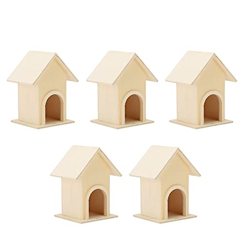 5er-Pack Holz-Vogelhaus, Einzigartiges DIY-Vogelhäuschen, Käfig, Basteldekoration, Garten-/Terrassendekoration, Vogelhaus Für Den Außenbereich von WOHPNLE