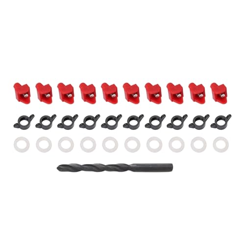 Horizontal Chicken Water Nipples, 10 Set Automatic Poultry Waterer Kit with Drill Bit, Plastic Silicone Chicken Nipple Drinkers for Buckets & Pipes von WOHPNLE