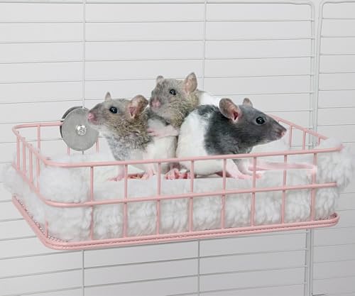 WOLEDOE Ratten-Metallkäfig-Plattform, Chinchilla-Spielzeug und Käfigzubehör, Ledge Rampe für Frettchen, Meerschweinchen, Zuckergleiter – Rosa WOLEDOE Ratten-Metallkäfig-Plattform, Chinchilla-Spielzeug und Käfigzubehör, Ledge Rampe für Frettchen, Meerschweinchen, Zuckergleiter – Rosa von WOLEDOE
