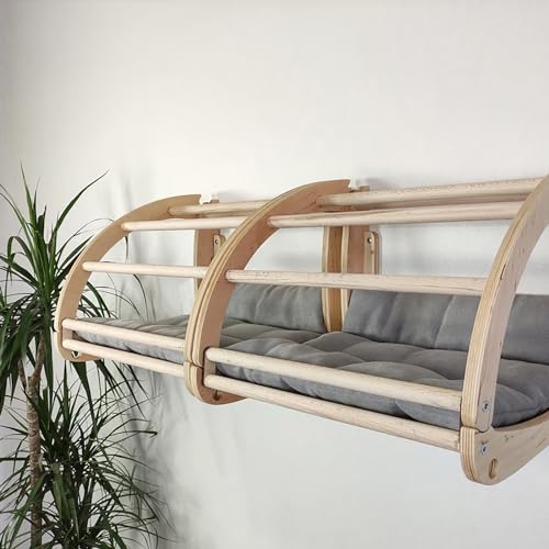 WOLEGM 2 Katzenhängematte Fenster mit Weiche Kissen, für Katzen bis 15 kg, Verstärkte Katzenhängematte für Katzen als Katzenbett an der Wand, Wandliegeplatz Katze, 43 x 34 x 34cm WOLEGM 2 Katzenhängematte Fenster mit Weiche Kissen, für Katzen bis 15 kg, Verstärkte Katzenhängematte für Katzen als Katzenbett an der Wand, Wandliegeplatz Katze, 43 x 34 x 34cm von WOLEGM