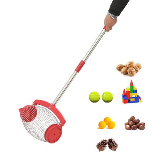 WOLEGM Multifunktions-Sammler für Golfbälle Nüsse Früchte, Längenverstellbar, großvolumig Für Garten,Rasen von WOLEGM