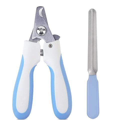 WOLMIK Groß Professionelle Krallenschneider für Hunde und Katzen mit Nagelfeile Edelstahl Krallenzange Hochwertiger Krallenpflege Cutter für Haustiere Nagelknipser mit Sicherheitsschutz 6” von WOLMIK