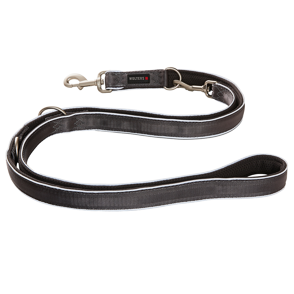 WOLTERS Führleine Active Pro Comfort schwarz/anthrazit, Gr. M/L, Breite: ca. 2 cm, Länge: ca. 2 m von WOLTERS