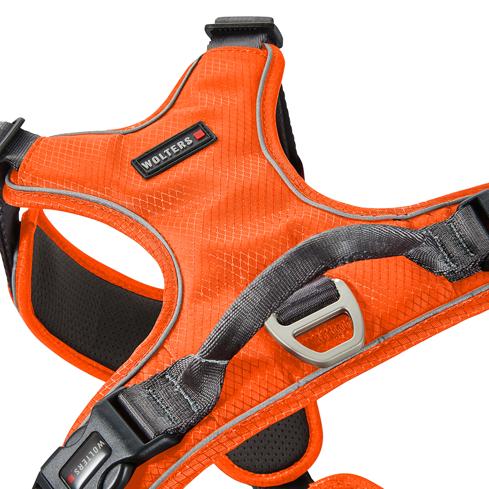 WOLTERS Hundegeschirr Active Pro Comfort rot orange/anthrazit, Breite: ca. 1,5 cm, Brustumfang: ca. 50 - 57,5 cm von WOLTERS
