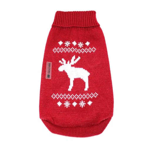 Wolters | Strickpullover mit Elch für Mops&Co in Rot/Weiß | Rückenlänge 40 cm Wolters | Strickpullover mit Elch für Mops&Co in Rot/Weiß | Rückenlänge 40 cm von Wolters Cat & Dog