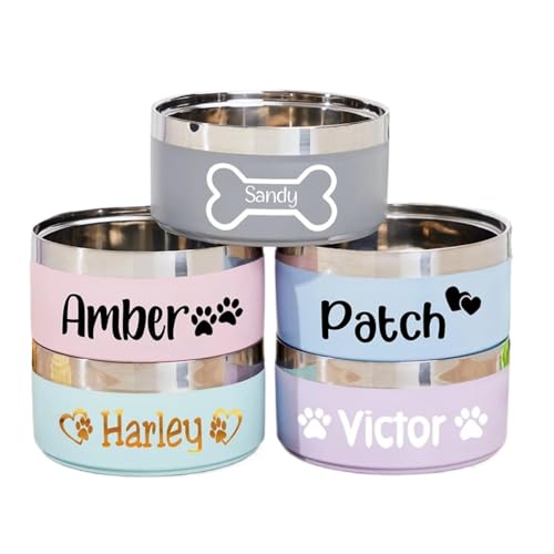 WOMB Hundenapf Personalisiert,Hundenapf Mit Namen,hundenapf Kleine Hunde,katzennapf Edelstahl (16CM) von WOMB