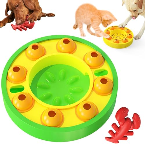 Dog Puzzle Toys for Dog Boredom and Mentally Stimulating, Interactive Slow Food Feeder Dispenser, Dog Food Treat Feeding Toys for Training Dog Entertainment Toys Comes with teething stick ( Color : Gr von WOMELF