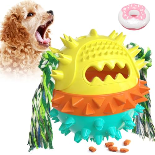Dog Toys for Aggressive Chewers, Treat Dispensing Dog Toys, Durable Puzzle Balls Puppy Chew Toys for Teething, Dog Enrichment Toys for Medium and Large Breed Comes with teething donuts ( Color : Lake von WOMELF