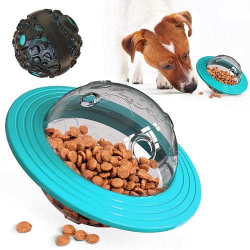 WOMELF Puzzle Toys for Dogs 6.45inch, Nontoxic Bite-Resistant Dog Treat Feeder, Training Treat Dispenser Ball, Interactive Treat Dispensing Dog Toy to Aid Pets Digestion (Color : Lake Blue) von WOMELF