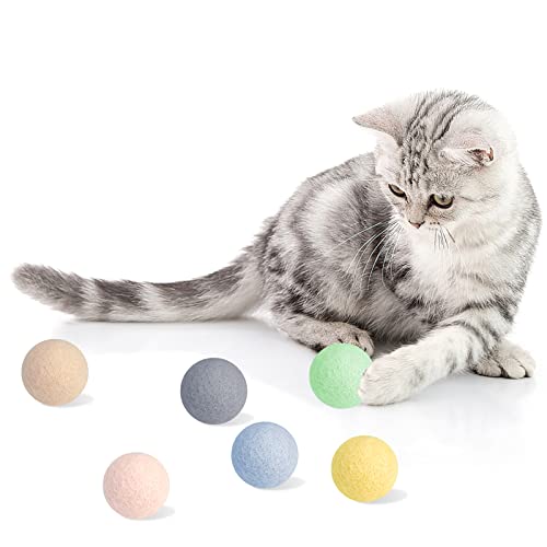 WONOWPA Wollfilzball, Spielzeug für Katzen und Kätzchen, lustig, niedlich, bunt, weich, leise, Filz, einzigartig für Katzenliebhaber von WONOWPA