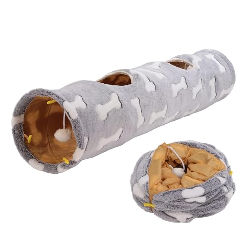 Collabsible Plush Cat -Tunnelspielzeug mit Knochendruck, großer Haustunnel für Katzen, Kaninchen und Welpen, tragbar und kratzig von WONZHEC