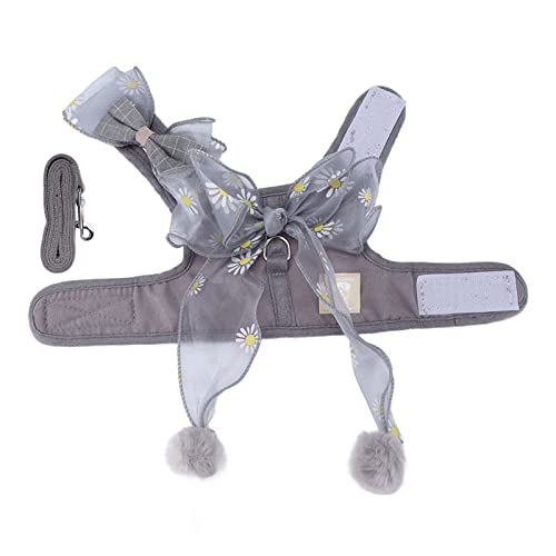 Fairy Bowknot -Katzenkabelbaum und Leinen -Set - atmungsaktive Netzweste für Gehen im Freien - S, M, L Größen (M) von WONZHEC