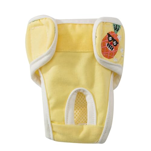 Menstruations-Unterwäsche für Hunde, weibliche Hunde: Wiederverwendbare Sanitärhose, auslaufsicher, auslaufsicher, Polyester, Welpenwindel (Ananas-Muster, XXL) von WONZHEC