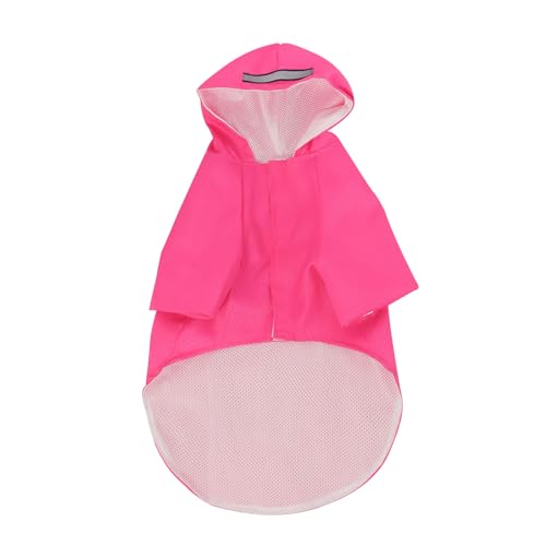 Reflektierender Hunde Regenmantel mit Lock Eye Design, stilvolle Rosenrot für kleine Hunde - Haustierregenjacke (S) von WONZHEC