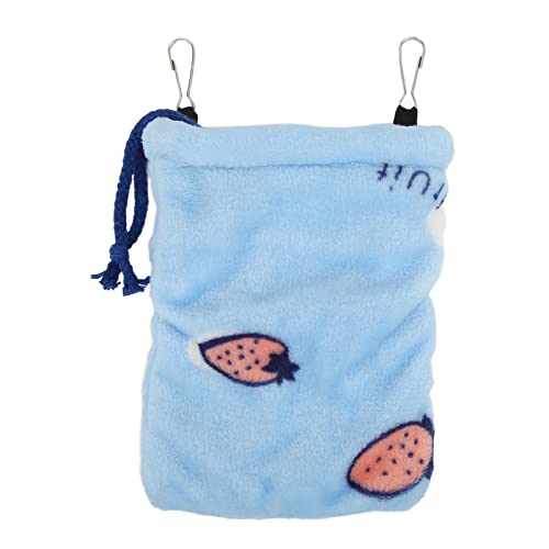 WONZHEC Hamster Schlafsack Flanell warmes, weiches Versteck kleines Haustier Hanging Bett mit Haken für Segelflugzeuge (L) von WONZHEC