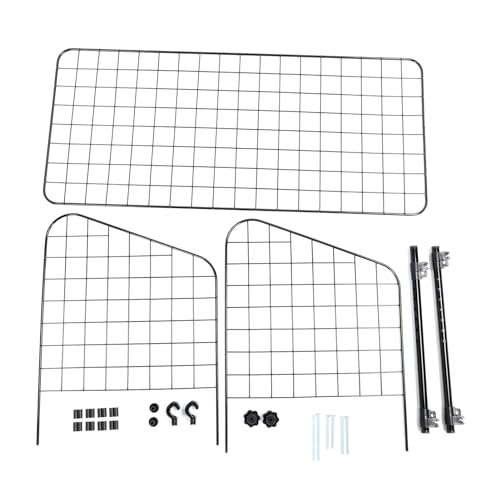 WONZHEC Hundauto -Barriere - 16 einstellbares Haustiertor für SUVs, LKWs und Autos - Heavy Duty Wire Mesh Safety Barriere - Universal Fit - Schwarz von WONZHEC