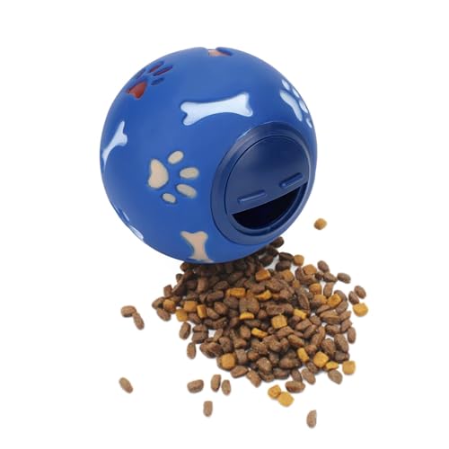 WONZHEC Hundeleckage Food Ball Multifunktion Langsam Fütterungshundkugel 11 cm Durchmesser attraktives Design für Hunde (Blau) von WONZHEC