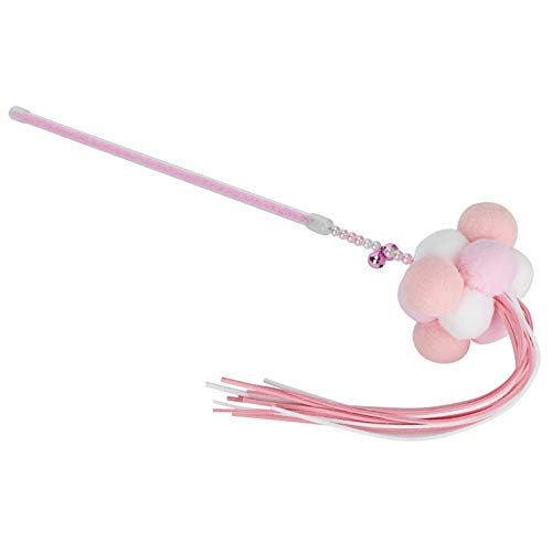 WONZHEC Interactive Cat Quaste Stick mit Bell & Plush Ball - Pink Cat Toy für Spiel & Spaß (Rosa) von WONZHEC