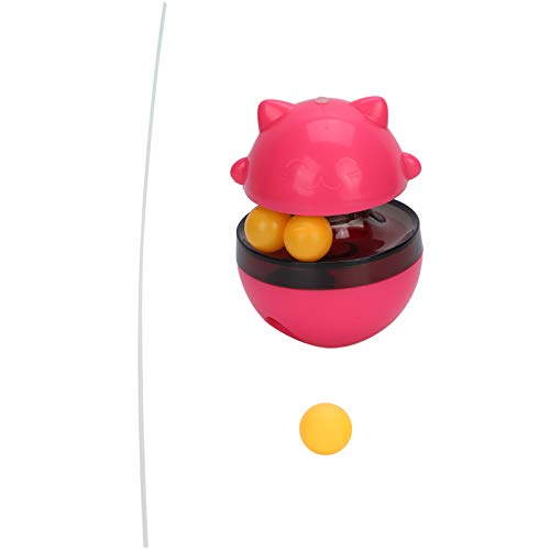 WONZHEC Interaktiver Katzenfutter -Leckball mit doppeltem Rollbauchspielzeug zum Spielen und Training - Blau (Rot) von WONZHEC