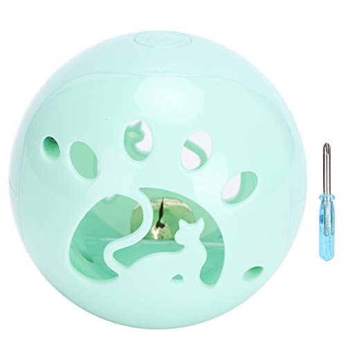 WONZHEC LED -Katzenspielzeugkugel mit blinkenden Lichtern und Bell - Interaktive klingende Spielball für Katzen (Blau) von WONZHEC