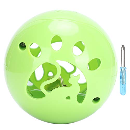 WONZHEC LED -Katzenspielzeugkugel mit blinkenden Lichtern und Bell - Interaktive klingende Spielball für Katzen (Grün) von WONZHEC