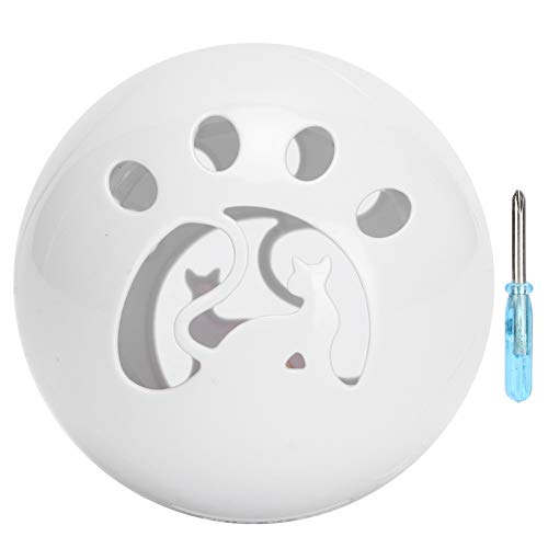 WONZHEC LED -Katzenspielzeugkugel mit blinkenden Lichtern und Bell - Interaktive klingende Spielball für Katzen (Weiß) von WONZHEC