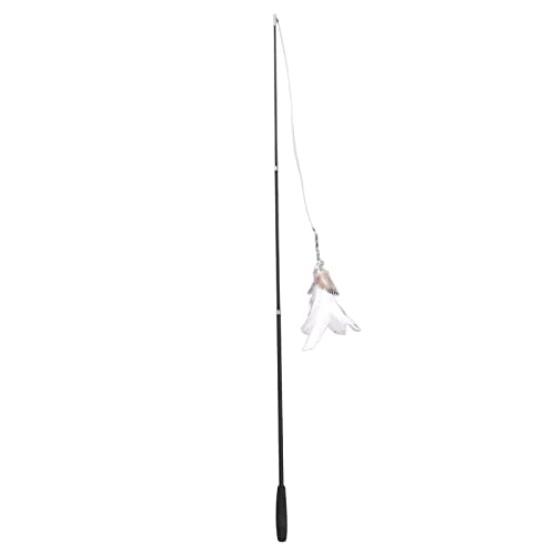 WONZHEC Lustiger Katzenstock mit einziehbarer 180 cm Faserglasstange, Federglocke für interaktives Innenkatzespiel und Training von WONZHEC