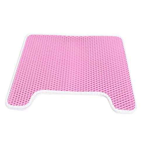WONZHEC PET FALTING Eva Doppelschicht U -förmige Katzenstreumatte - Nicht -Schlupf -Pad für Katzen - Pink/Blue Optionen (Rosa) von WONZHEC