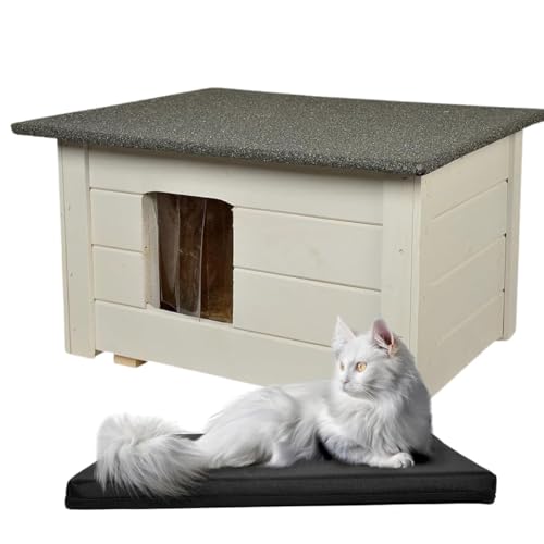 WOODOK Katzenset – Katzenhaus aus Holz mit Isolierung + Waschbare Katzenmatte – Komfortabler Rückzugsort für drinnen und draußen – Perfekt für Zuhause, Garten & Reisen - 54x39x34 cm WOODOK Katzenset – Katzenhaus aus Holz mit Isolierung + Waschbare Katzenmatte – Komfortabler Rückzugsort für drinnen und draußen – Perfekt für Zuhause, Garten & Reisen - 54x39x34 cm von WOODOK