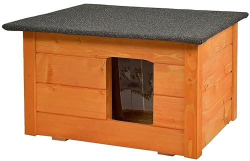 WOODOK Kleines Katzenhaus Outdoor aus Holz - Isoliertes Katzenhütte für Garten oder Terasse - Kleintierhaus für draußen, 54 x 39 x 34 cm WOODOK Kleines Katzenhaus Outdoor aus Holz - Isoliertes Katzenhütte für Garten oder Terasse - Kleintierhaus für draußen, 54 x 39 x 34 cm von WOODOK