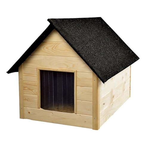 Woodok XL Hundehütte aus Holz mit Isolierung | Zur Selbstmontage und Anstrich | für Hunde bis 20kg | Wetterfest mit Bitumen-Dach, mit Vorhang, imprägnierte Eiche in Weiß Woodok XL Hundehütte aus Holz mit Isolierung | Zur Selbstmontage und Anstrich | für Hunde bis 20kg | Wetterfest mit Bitumen-Dach, mit Vorhang, imprägnierte Eiche in Weiß von WOODOK