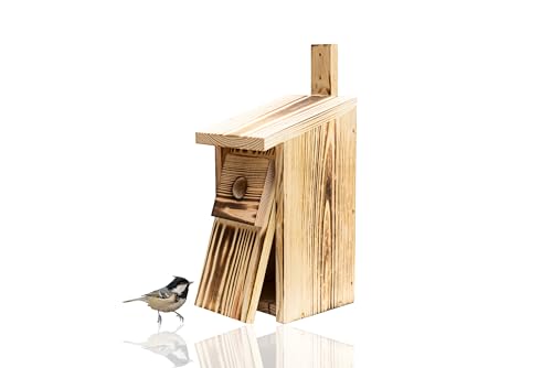 Nistkasten Für Vögel, Meisen, Feldsperlinge, Haussperlinge, Wetterfest, Aus Massivem Kiefernholz, Zum Aufhängen Im Freien, 14x30x14 mm, Einflugloch 28 mm, Typ A1, WOODYGIFT von WOODYGIFT