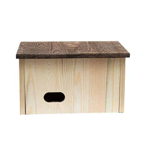 WOODYGIFT Mauersegler Nistkasten aus Massivem Holz – Wetterfestes Brutkasten für Mauersegler – Vogelnistkasten Typ J zum Aufhängen – Natürliche Hilfe Gegen Mücken (Braun) von WOODYGIFT