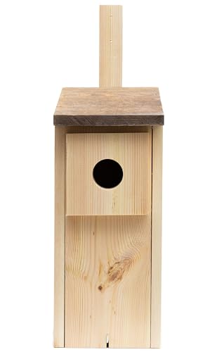WOODYGIFT Nistkasten für Vögel für Draußen Wetterfest für Stare & Wildvögel – Vogelhaus zum Aufhängen aus massivem Holz – Vogelnistkasten für draußen – Brutkasten 45 mm – Naturschutz im Garten (Braun) von WOODYGIFT