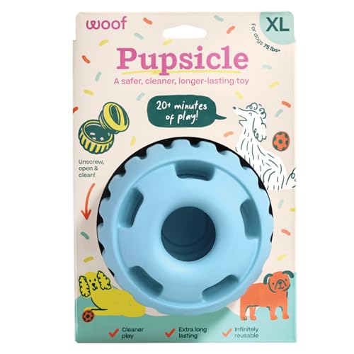 WOOF Party Pupsicle - Langanhaltendes interaktives Hundespielzeug gegen Langeweile - Low-Mess Design - Geburtstagsgeschenke für Hunde - XL Hundespielzeug - Buddy Blue WOOF Party Pupsicle - Langanhaltendes interaktives Hundespielzeug gegen Langeweile - Low-Mess Design - Geburtstagsgeschenke für Hunde - XL Hundespielzeug - Buddy Blue von WOOF