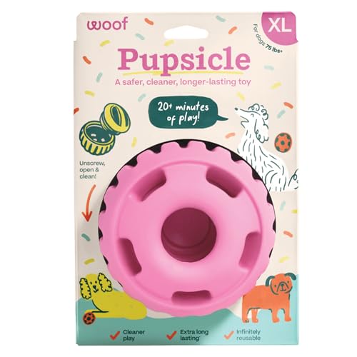 WOOF Party Pupsicle Langanhaltendes interaktives Hundespielzeug gegen Langeweile - Low-Mess Design - Geburtstagsgeschenke für Hunde - XL Hundespielzeug - Party Rosa WOOF Party Pupsicle Langanhaltendes interaktives Hundespielzeug gegen Langeweile - Low-Mess Design - Geburtstagsgeschenke für Hunde - XL Hundespielzeug - Party Rosa von WOOF