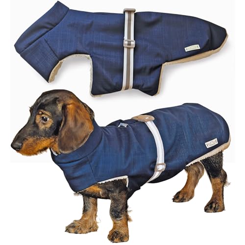 Hunde Mantel WOOFFANY - Wasserabweisende & wärmende Hundejacke Winter - Softshell & Kunstfell - reflektierend - verstellbar - Handmade in Germany von WOOFFANY