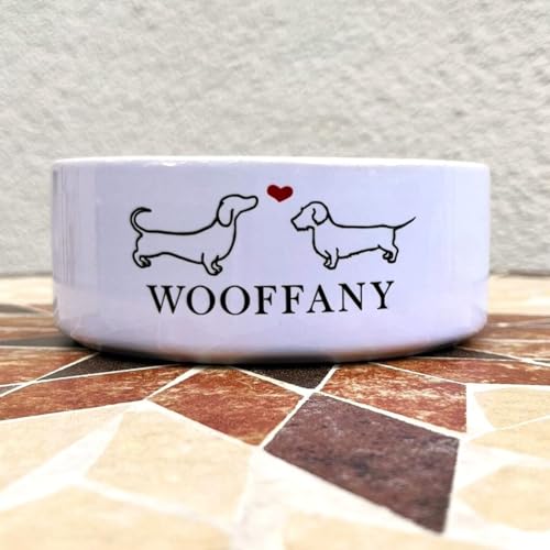 WOOFFANY Futternapf - Fressnapf - Hundenapf - Keramik - 15 cm Durchmesser - spülmaschinenfest - schwer - robust - mit WOOFFANY Logo WOOFFANY Futternapf - Fressnapf - Hundenapf - Keramik - 15 cm Durchmesser - spülmaschinenfest - schwer - robust - mit WOOFFANY Logo von WOOFFANY
