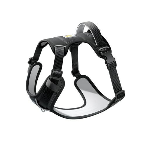 WOOFO CORE Hundegeschirr mit Griff und Tasche, Sliver-Ionen-Innenstoff, verschleißfestes Schalengewebe, reflektierend und weich gepolstert (Shadow Black, Größe XX-Large) von WOOFO