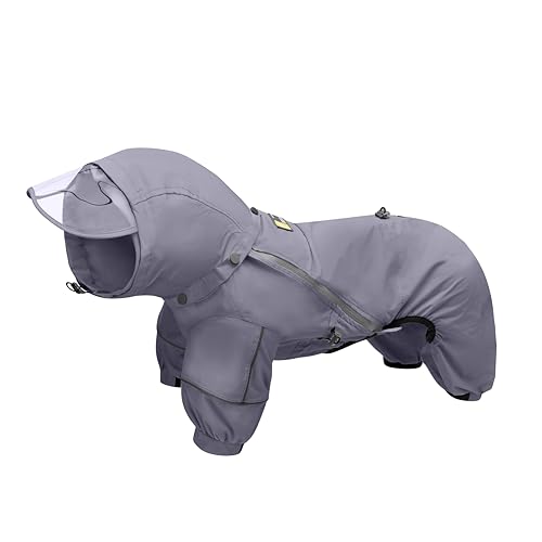 WOOFO Hunde-Regenmantel, wasserdichter und winddichter Hunde-Regenmantel für nasses Wetter, super verstellbar, mit Loch für die Leine und reflektierendem Streifen, Größe 2XS von WOOFO
