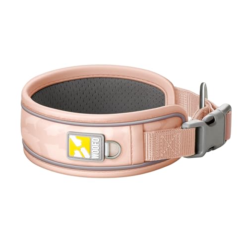 WOOFO Premium Hundehalsband | Super verstellbar für alle Rassen, Schnellverschluss-Schnalle | Extra weiche und verbreiterte Polsterung & reflektierender Rand Design für Sicherheit (Medium, Pink) von WOOFO