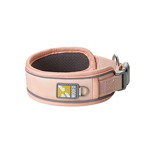 WOOFO Premium Hundehalsband | Super verstellbar für alle Rassen, Schnellverschluss-Schnalle | Extra weiche und verbreiterte Polsterung & reflektierender Rand Design für Sicherheit (groß, rosa) von WOOFO