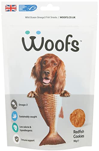 WOOFS MSC Redfish Cookies 100 g - 100% natürlicher, ergänzender Snack für Hunde, ausschließlich in Großbritannien aus nachhaltig gefangenen Fischen hergestellt. von WOOFS