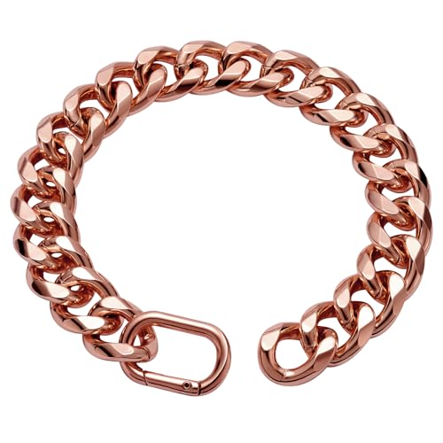 WOOFUU 19 mm dickes kubanisches Glieder-Hundehalsband, rotgoldenes Hundehalsband für kleine Hunde, 55,9 cm Länge WOOFUU 19 mm dickes kubanisches Glieder-Hundehalsband, rotgoldenes Hundehalsband für kleine Hunde, 55,9 cm Länge von WOOFUU