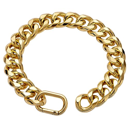 WOOFUU Hundehalsband, kubanisches Gliederhalsband, 19 mm dickes Leichtmetall, goldfarben, für mittelgroße und große Hunde, 50,8 cm WOOFUU Hundehalsband, kubanisches Gliederhalsband, 19 mm dickes Leichtmetall, goldfarben, für mittelgroße und große Hunde, 50,8 cm von WOOFUU