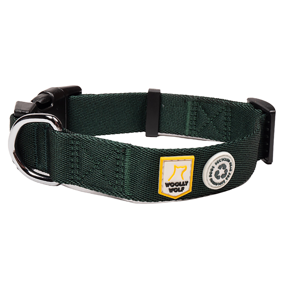 WOOLLY WOLF Hundehalsband Adventure evergreen, Gr. 40-65, Breite: ca. 2,5 cm, Länge: ca. 40 - 65 cm von WOOLLY WOLF