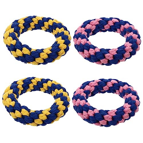 WOONEKY Spielzeug aus Baumwollseil 4er-Set handgefertigtes Kauspielzeug für Haustiere sicheres Beißspielzeug lustige Hundebeschäftigung für die Spielzeit des Haustiers WOONEKY Spielzeug aus Baumwollseil 4er-Set handgefertigtes Kauspielzeug für Haustiere sicheres Beißspielzeug lustige Hundebeschäftigung für die Spielzeit des Haustiers von WOONEKY