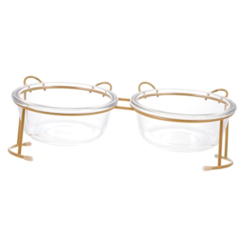 WOONEKY Katzenfutternapf-Set Eisengestell doppelter Hundefutternapf Katzennapf aus Glas Haustierbedarf sicher und langlebig WOONEKY Katzenfutternapf-Set Eisengestell doppelter Hundefutternapf Katzennapf aus Glas Haustierbedarf sicher und langlebig von WOONEKY